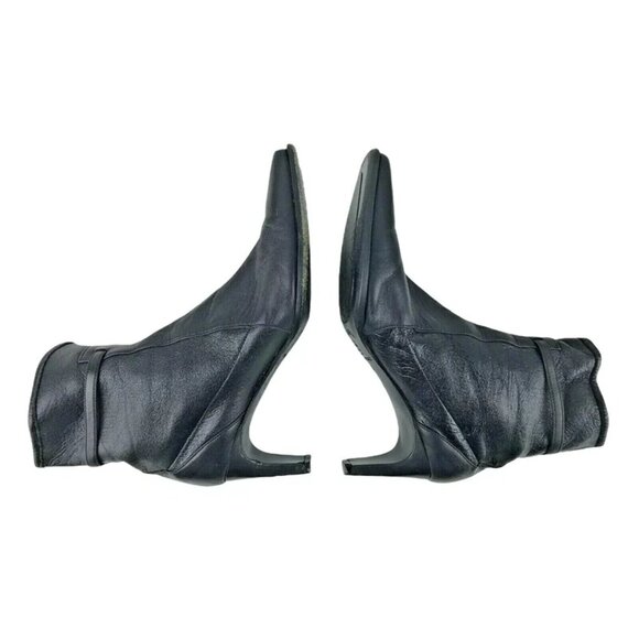 Prevata Womens Black Vero Cuoio Cone Heel Almond Toe Ankle Boot Size US‎ 5.5 - Picture 6 of 9